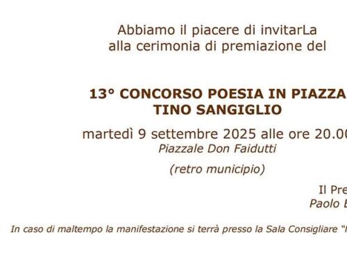 13° Concorso poesia in piazza Tino Sangiglio – Turriaco